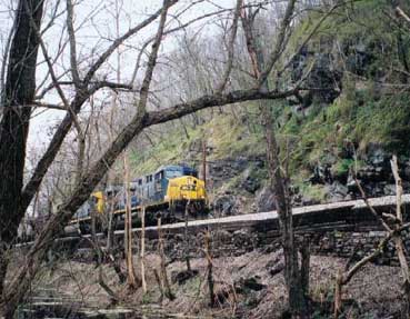 CSX train near Brusnwick Weverton, MD